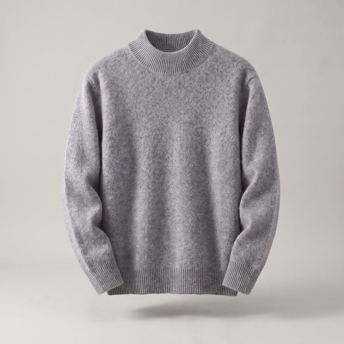 Pull en maille côtelée douce à col roulé pour femme