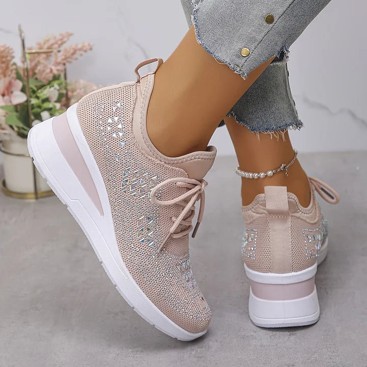 Women's Rhinestone Sneakers with Arch Support
