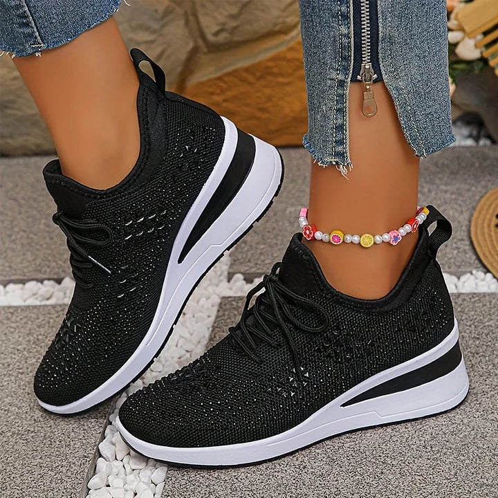 Women's Rhinestone Sneakers with Arch Support