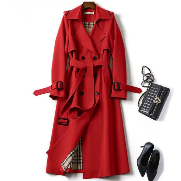 Trench-coat croisé pour femme avec ceinture