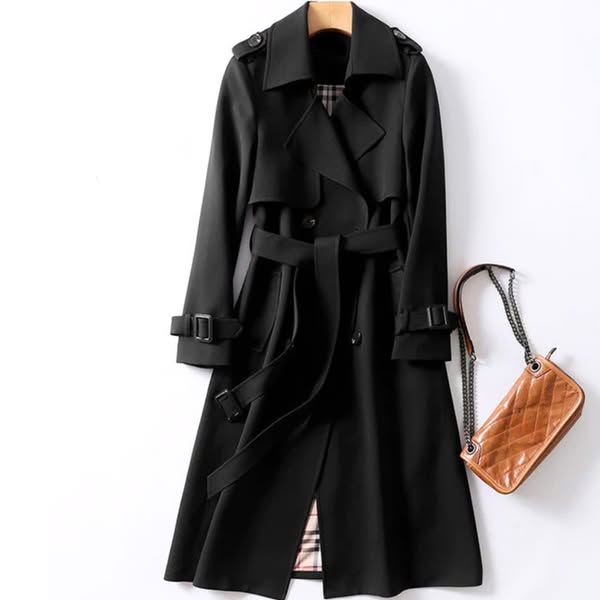 Trench-coat croisé pour femme avec ceinture