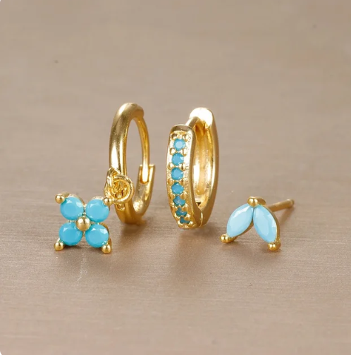 Hazel - Mixed Stud Hoop Set