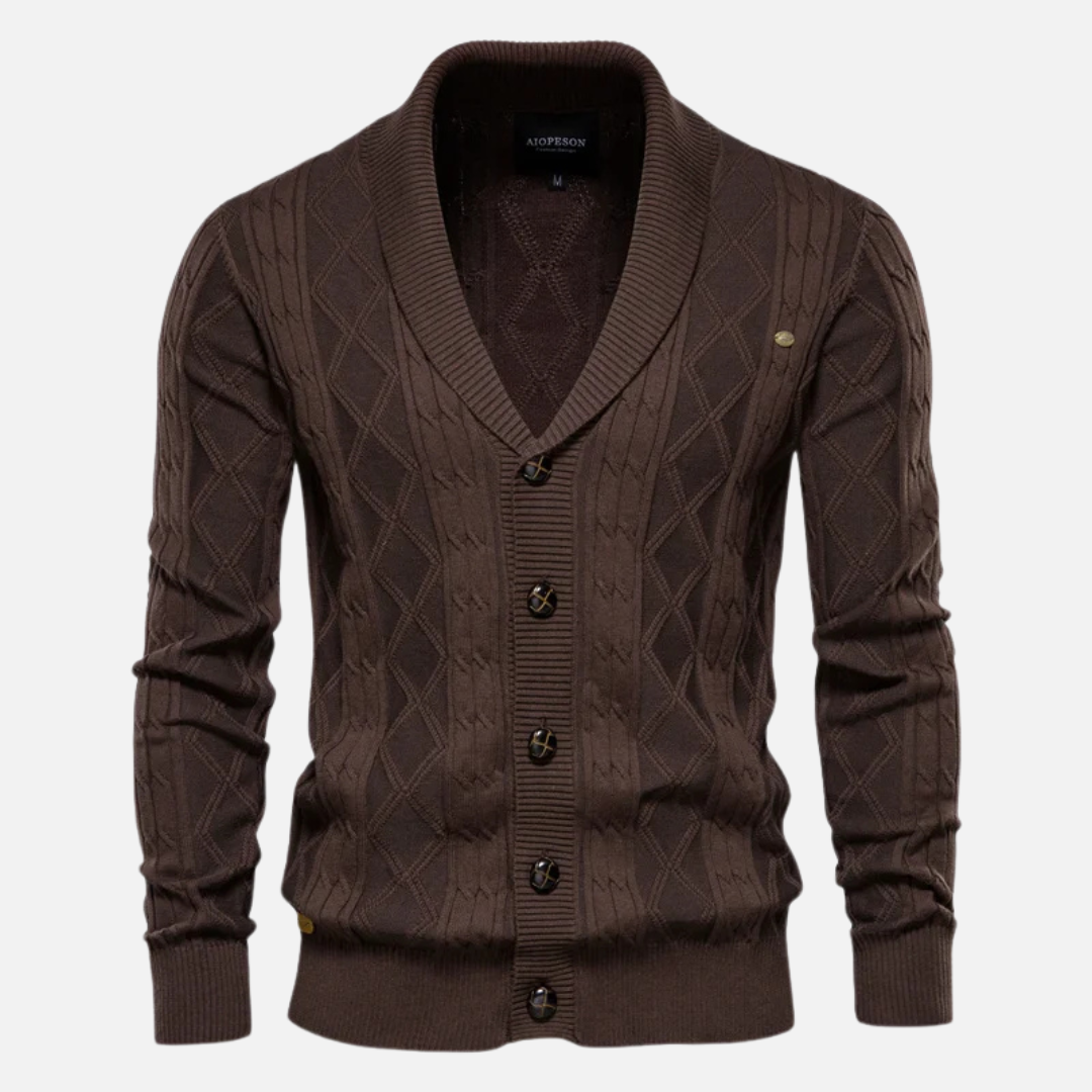 James - Argyle Knit Cardigan