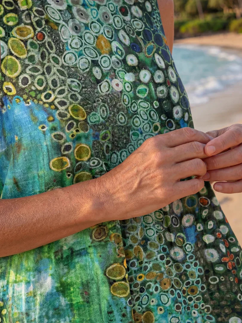 Women's Ocean Mosaic Midi Dress Sleeveless