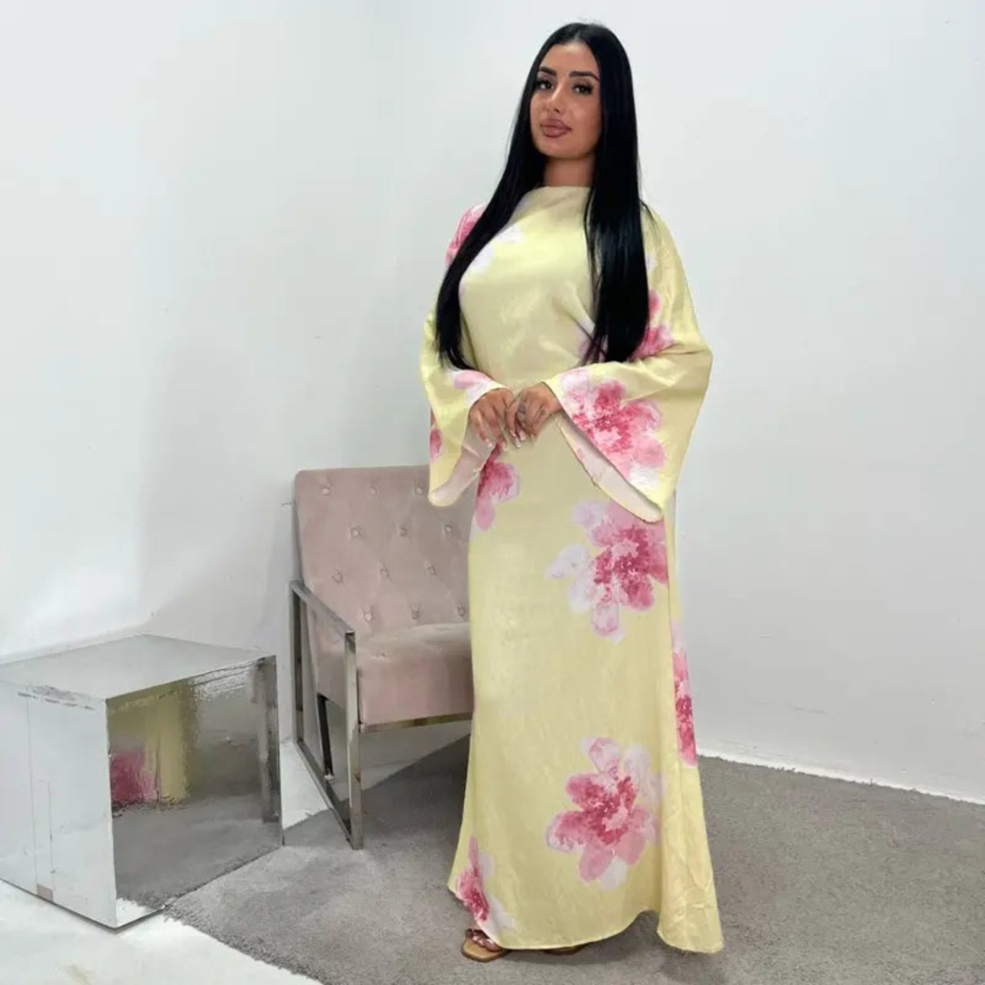 Women's Modest Floral Loose Fit Maxi Dress