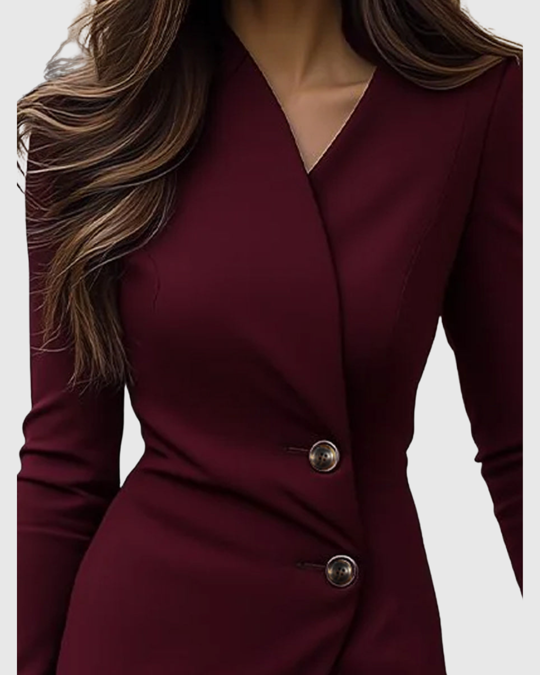 Women's Elegant Wrap Bodycon Midi Dress