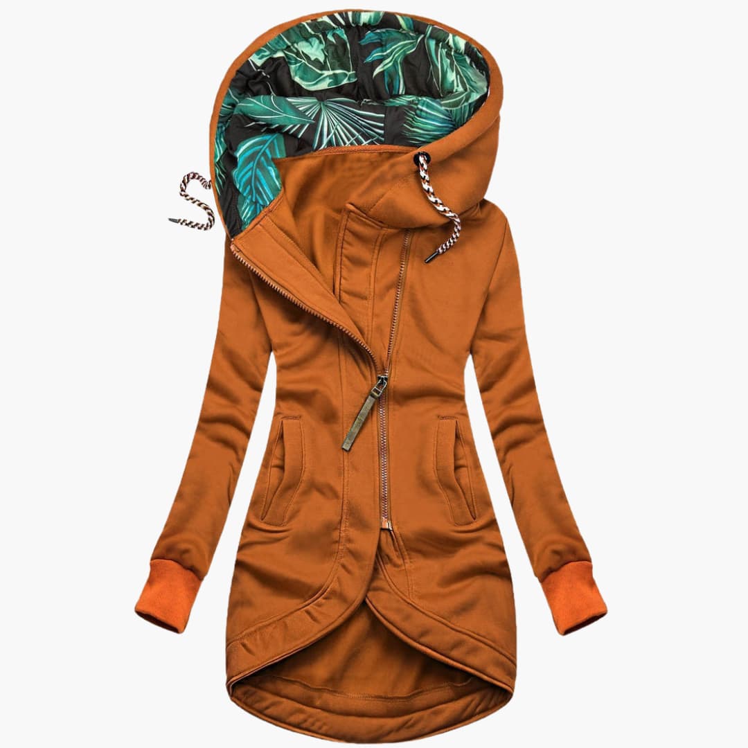 Women's Long Hooded Windbreaker Jacket