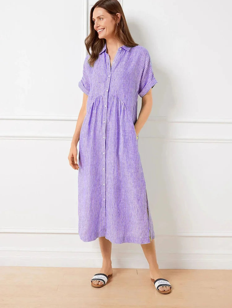 Wendy Pinstripe Shirt Dress for Women