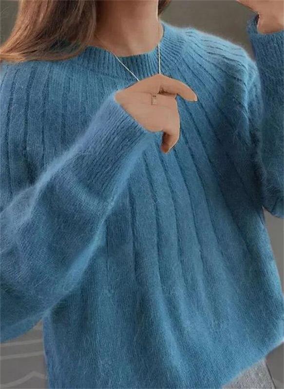 Women's Ribbed Crew Neck Sweater