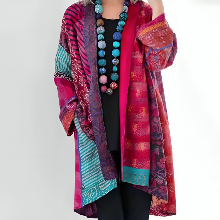 Women's Bohemian Open-Front Kimono Cardigan