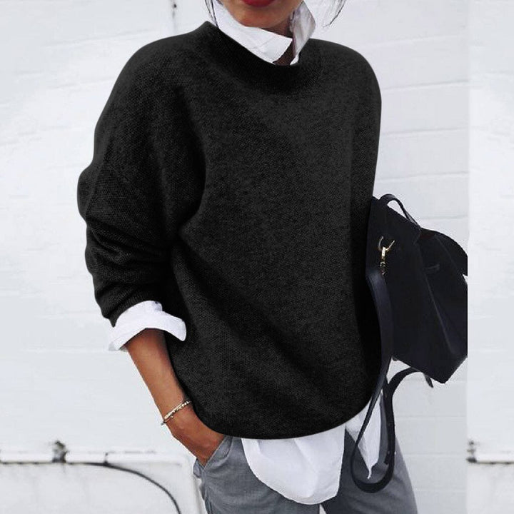 Women's Oversized Crew Neck Soft Knit Sweater