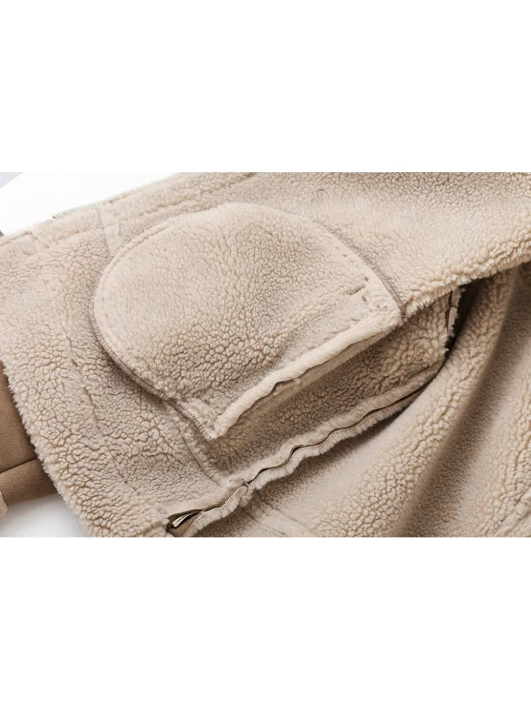 Women’s Faux Shearling Lined Biker Jacket