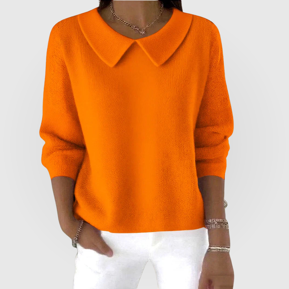 Women's Collared Casual Long Sleeve Sweater