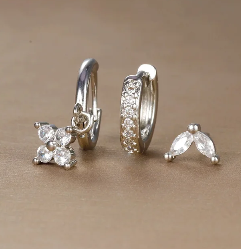 Hazel - Mixed Stud Hoop Set