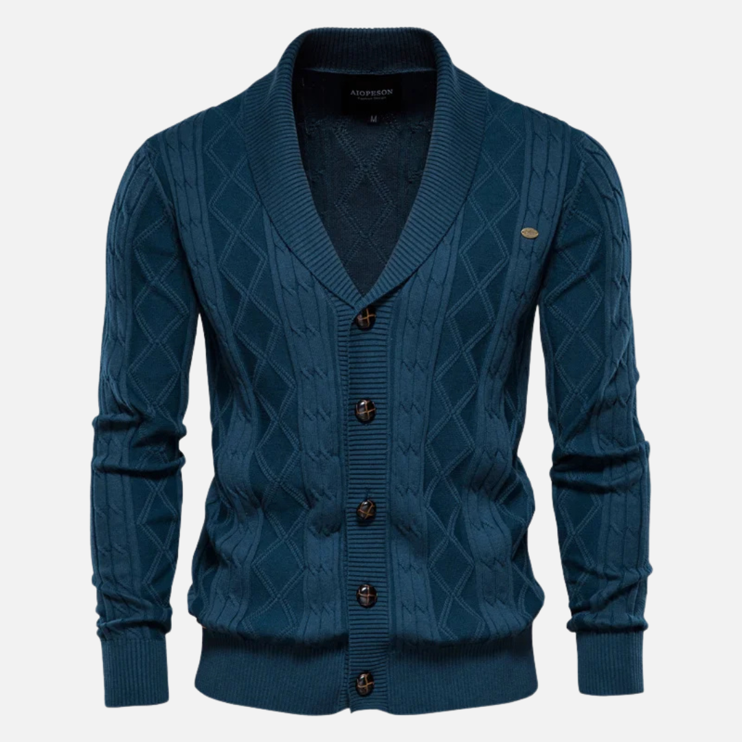James - Argyle Knit Cardigan