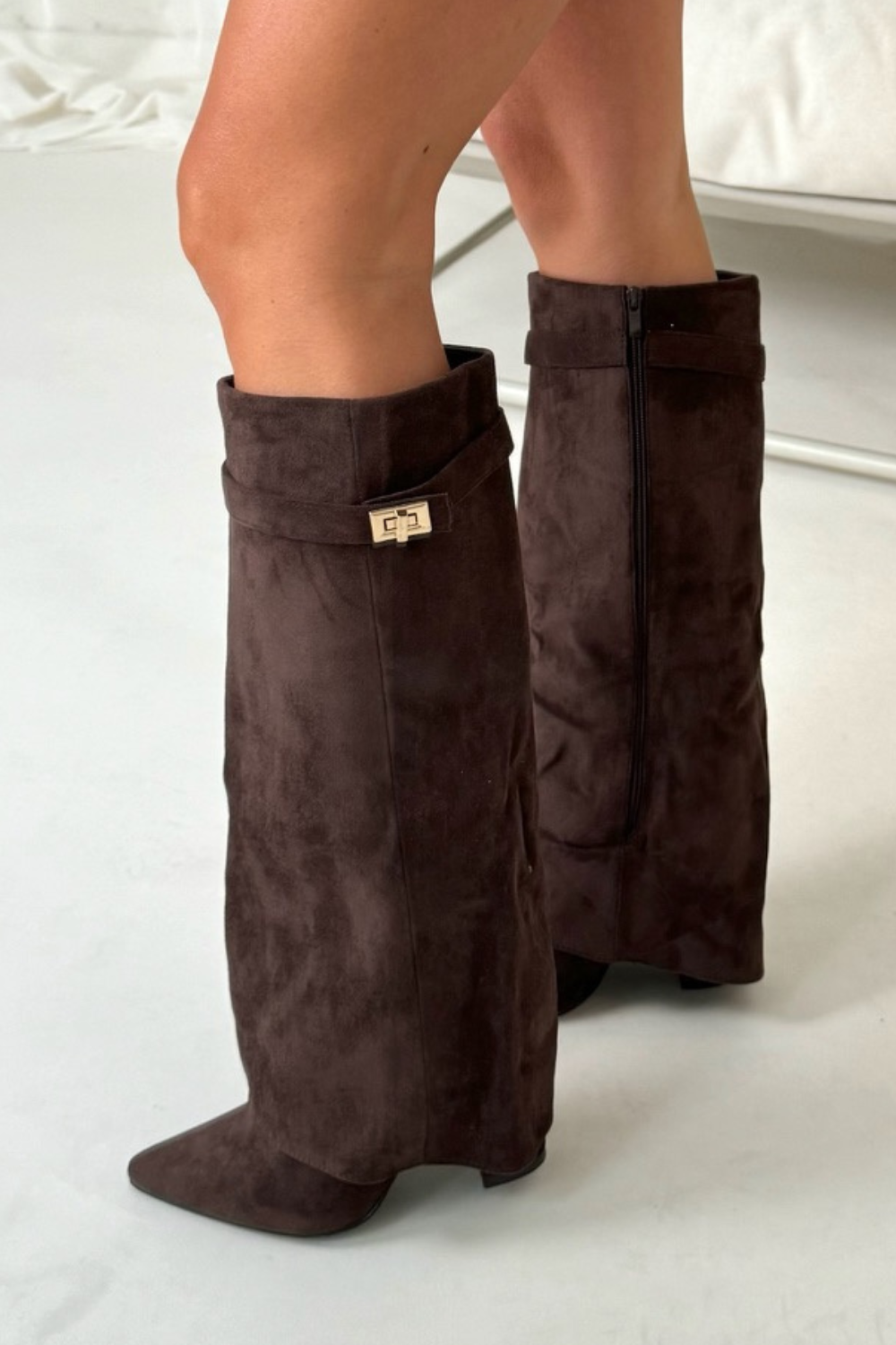 Olivia - Flap Knee-High Boots