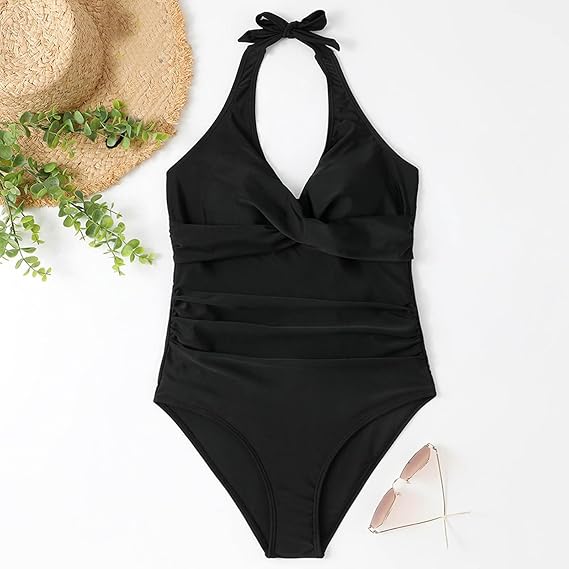 Layla - Ruched Halter Swimsuit