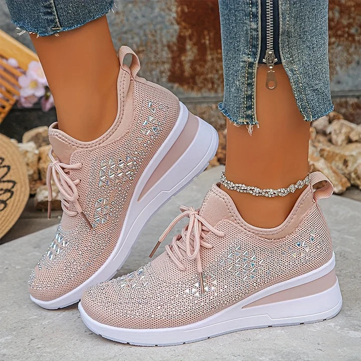 Women's Rhinestone Sneakers with Arch Support