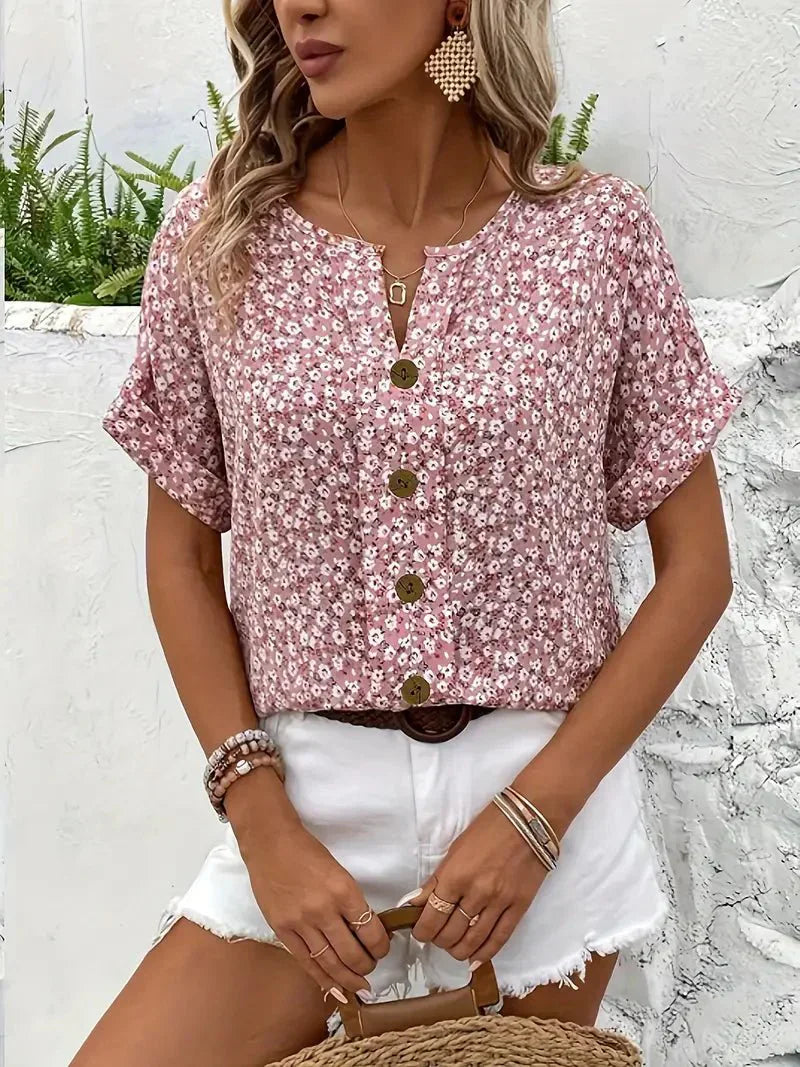 Suzanne - Button-Front Summer Blouse