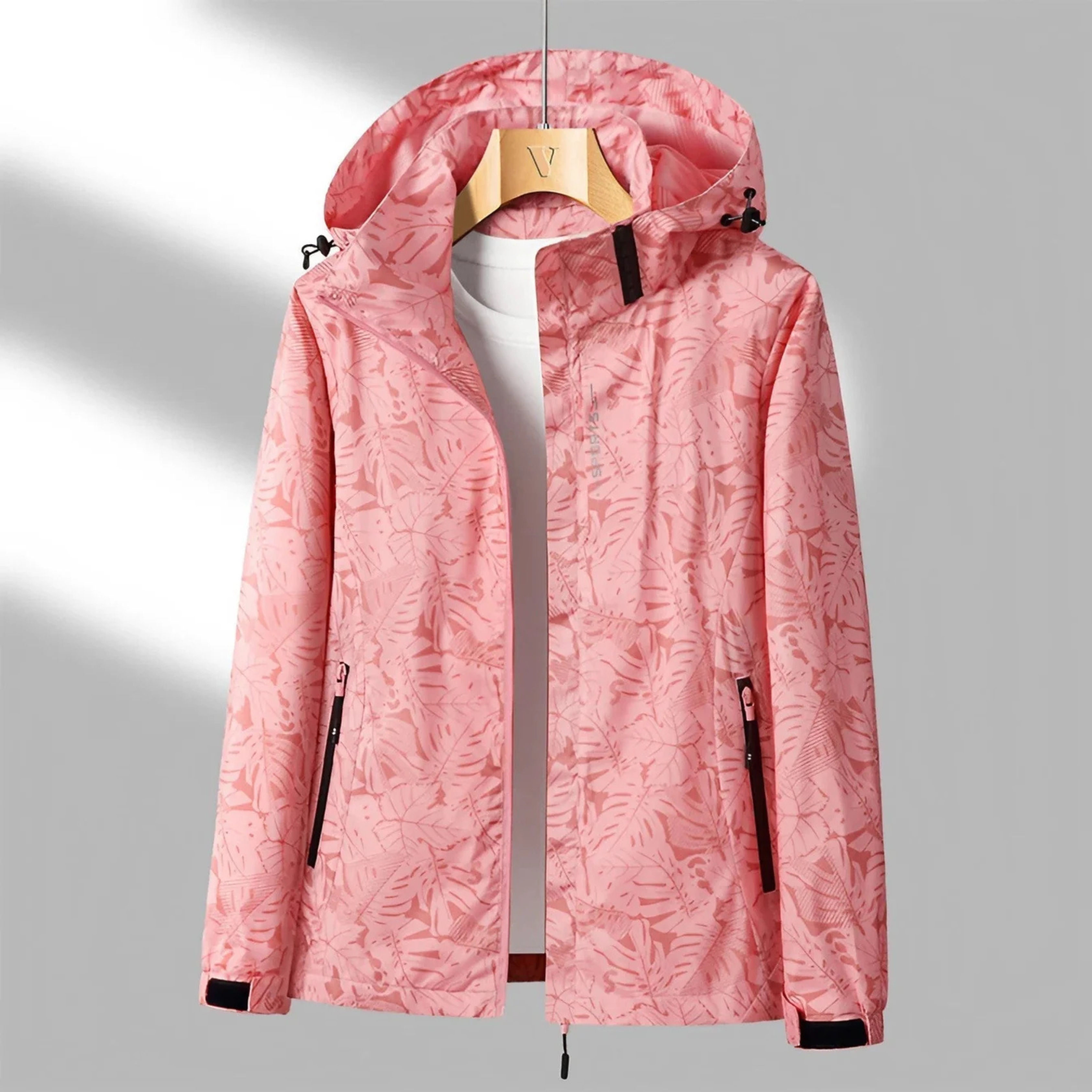 Women's Hooded Waterproof Jacket Windbreaker with Pockets