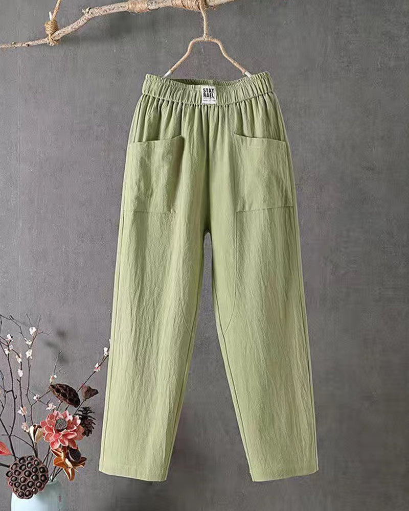 Women's Relaxed Casual Pants with Elastic Waist