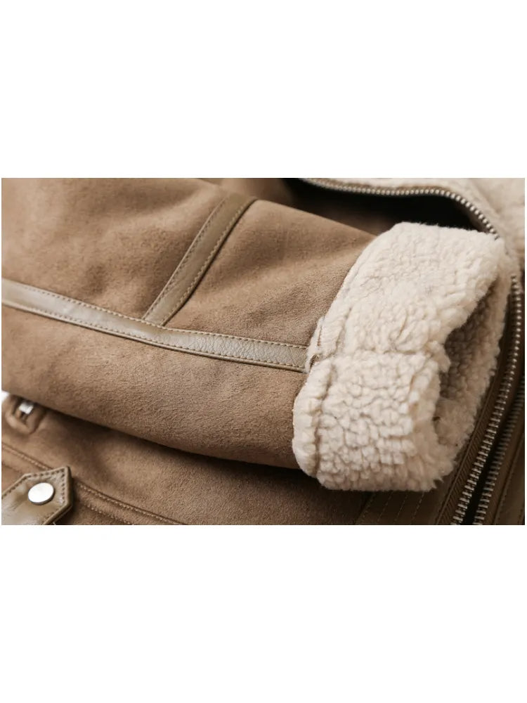 Women’s Faux Shearling Lined Biker Jacket