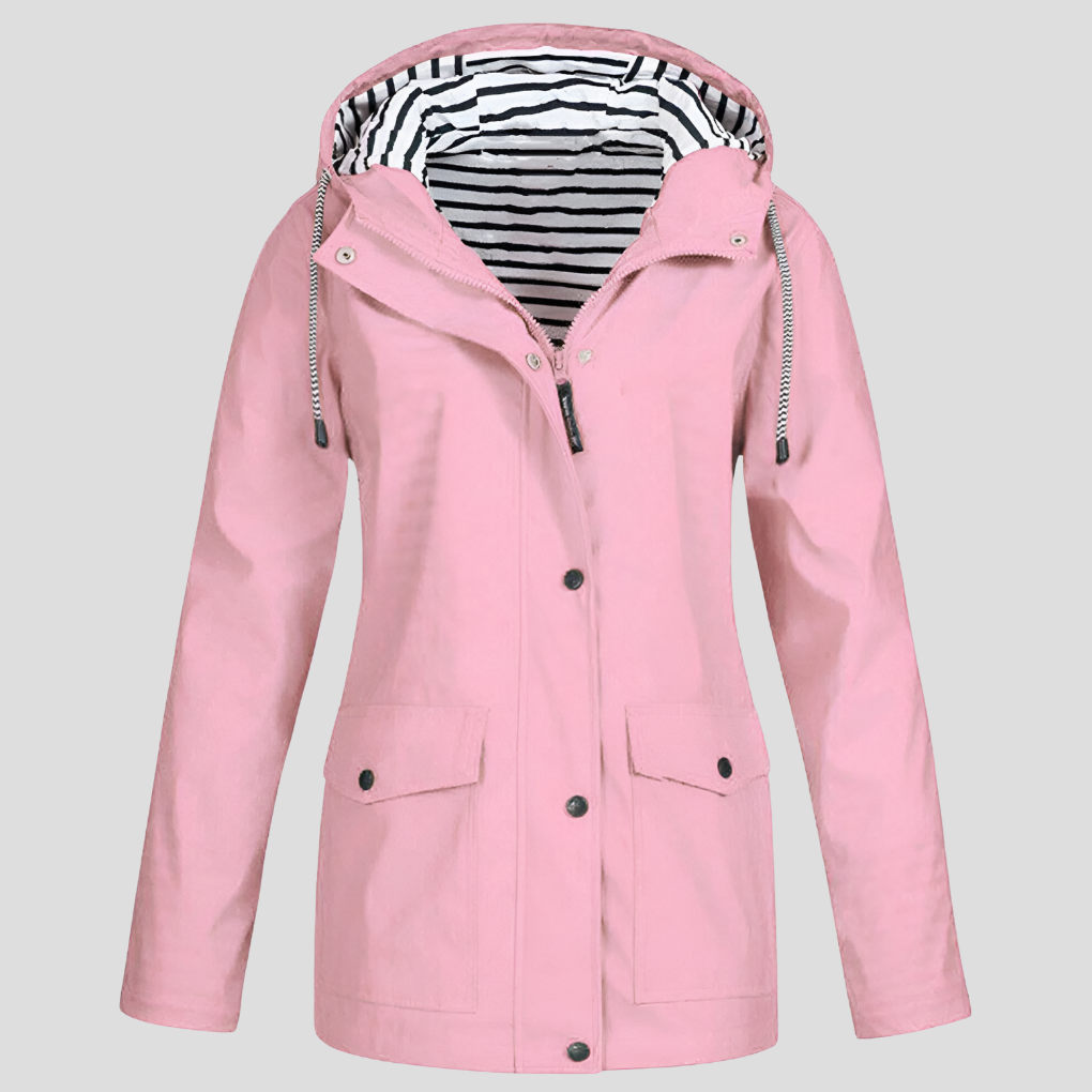 Giacca impermeabile antivento con cappuccio da donna