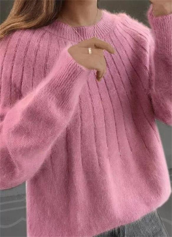 Women's Ribbed Crew Neck Sweater