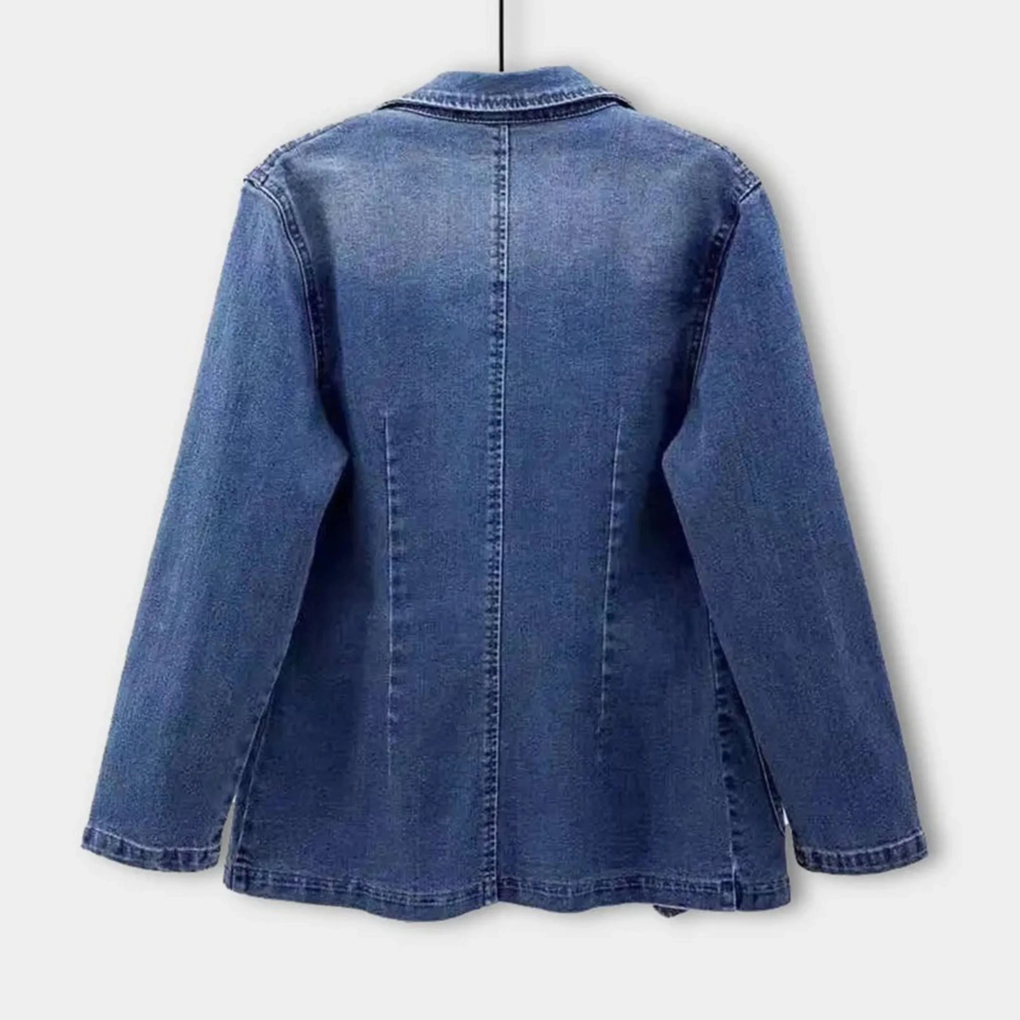 Chaqueta blazer vaquera para mujer con bolsillos