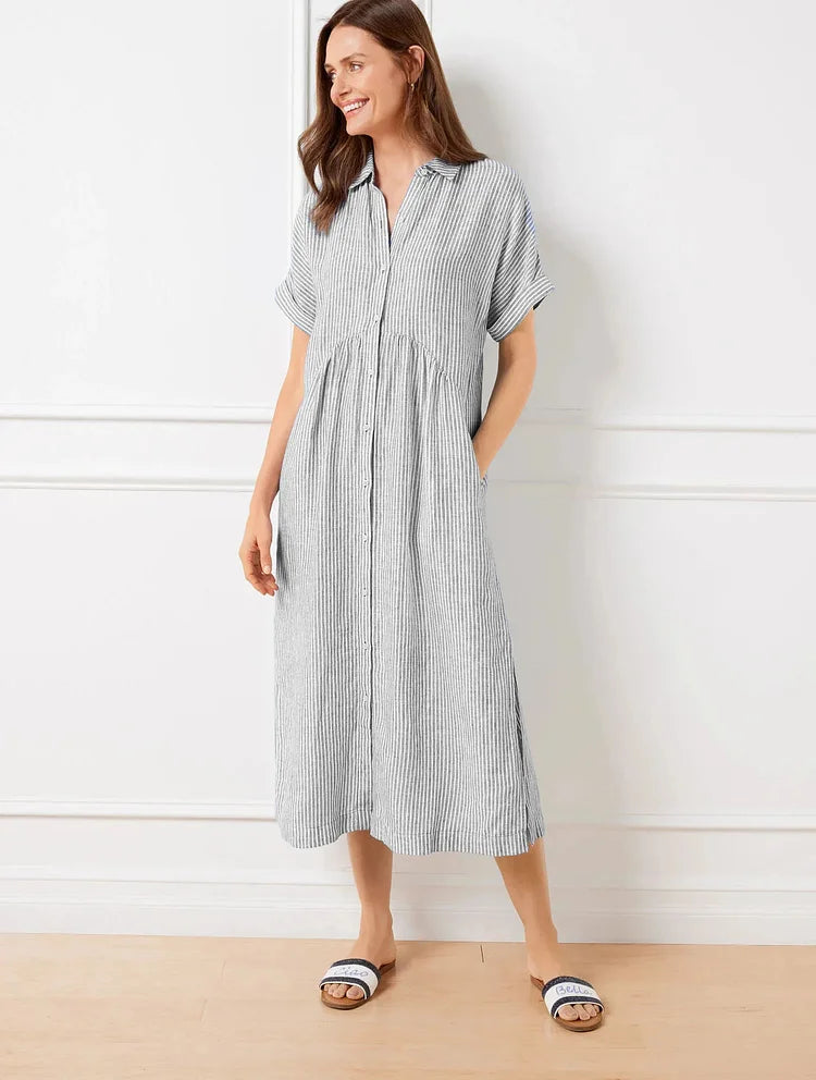 Wendy Pinstripe Shirt Dress for Women