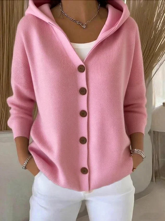 Women's Hooded Cardigan with Button Front