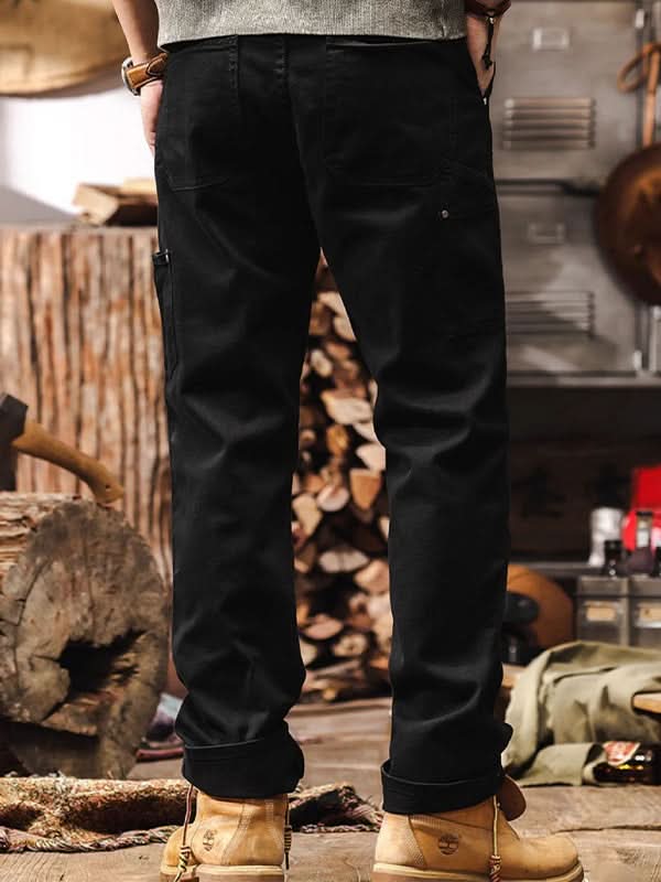Pantaloni da lavoro utility da uomo a gamba dritta