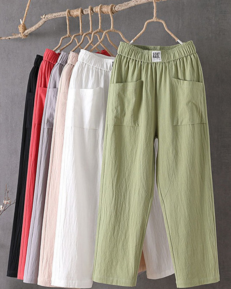 Women's Relaxed Casual Pants with Elastic Waist