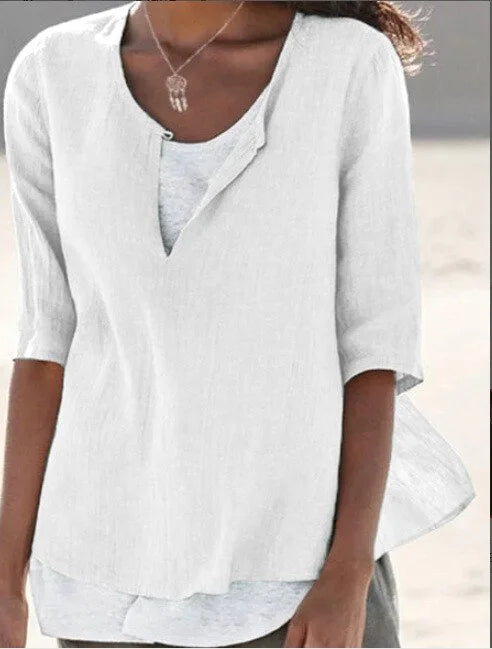 Women's Casual Layered V-Neck Blouse