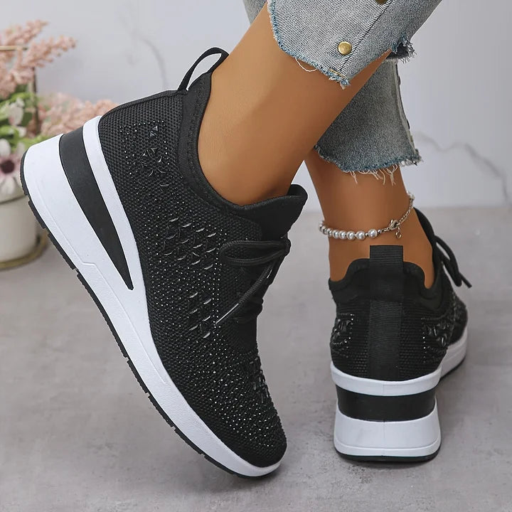 Women's Rhinestone Sneakers with Arch Support