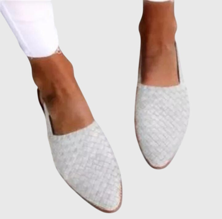 Mocassini slingback da donna in tessuto con cinturino regolabile