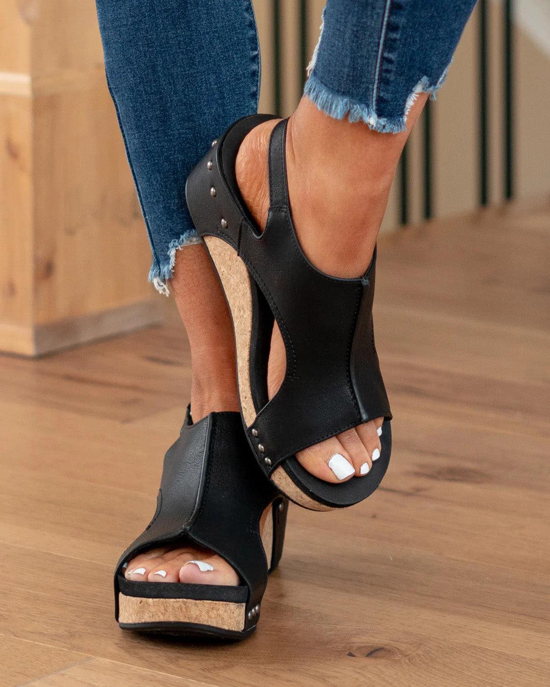 Madeline - Vegan Wedge Sandals