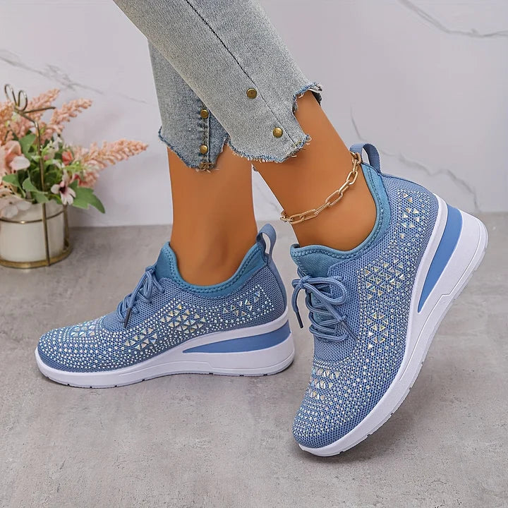 Women's Rhinestone Sneakers with Arch Support