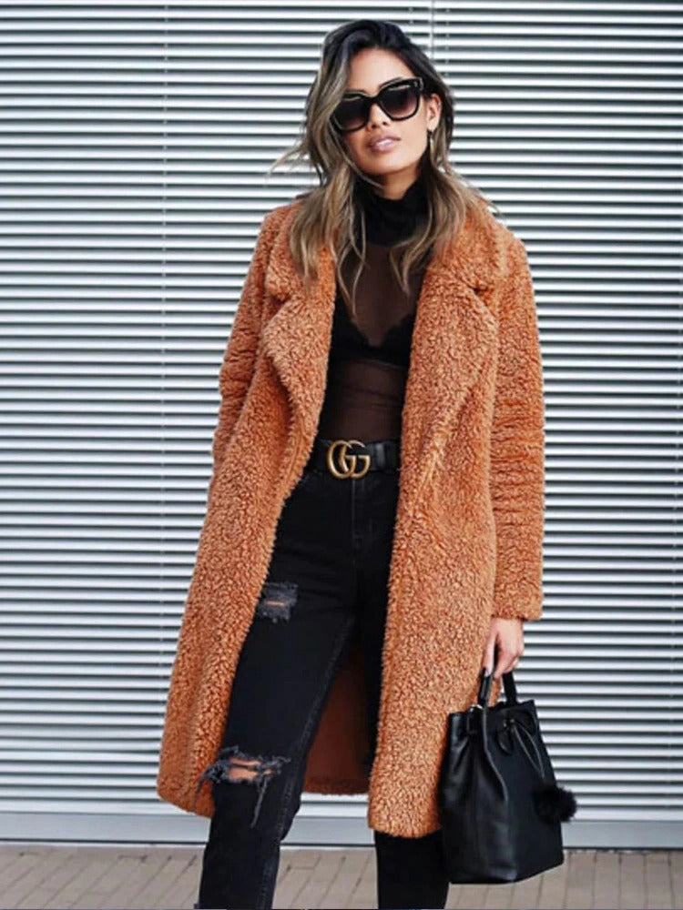 Women's Teddy Fleece Long Coat
