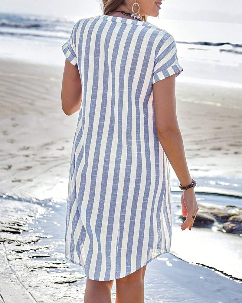 Lucy - Striped Shirt Dress