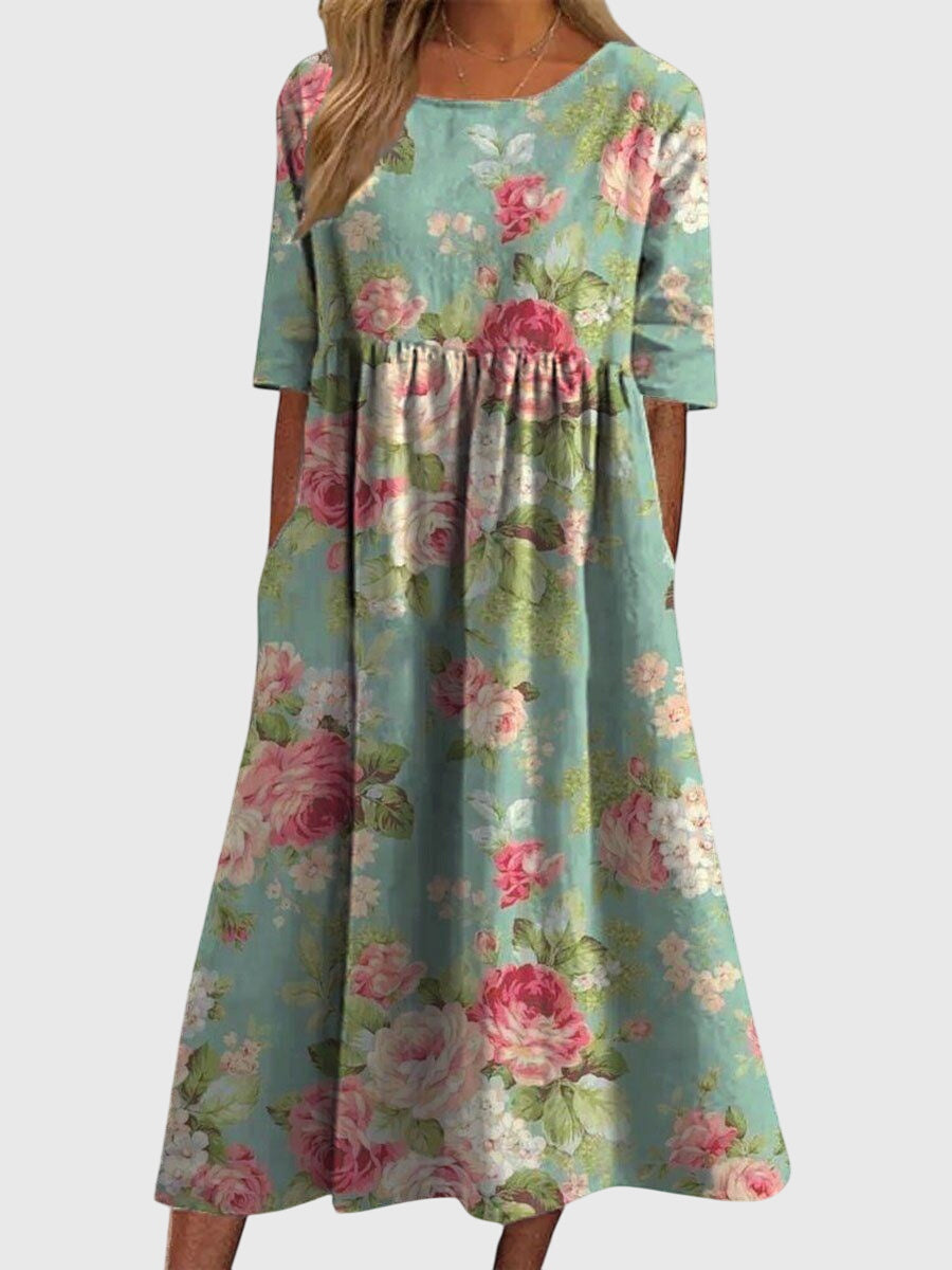 Robe midi fluide brodée pour femmes, plusieurs couleurs