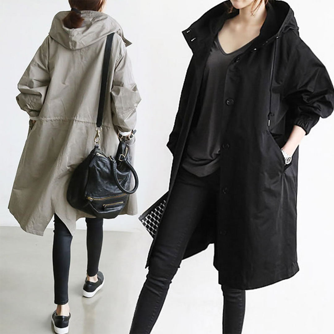 Women’s Hooded Longline Waterproof Coat