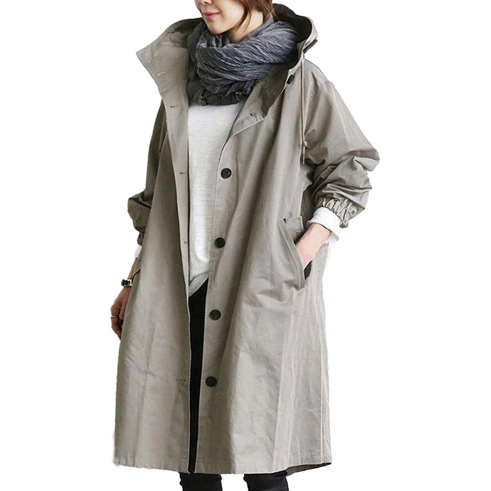 Women’s Hooded Longline Waterproof Coat