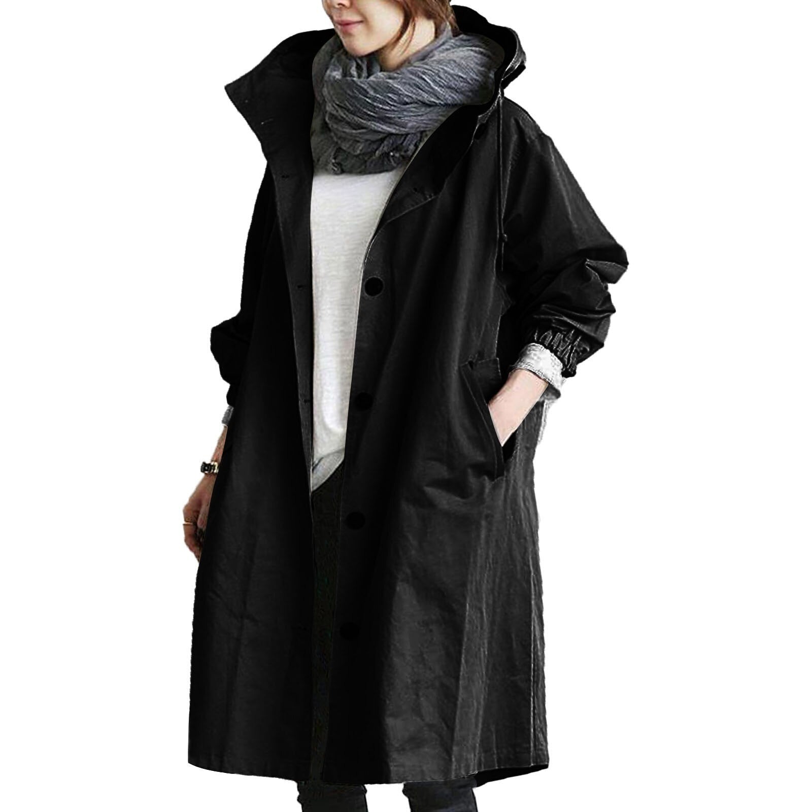 Women’s Hooded Longline Waterproof Coat