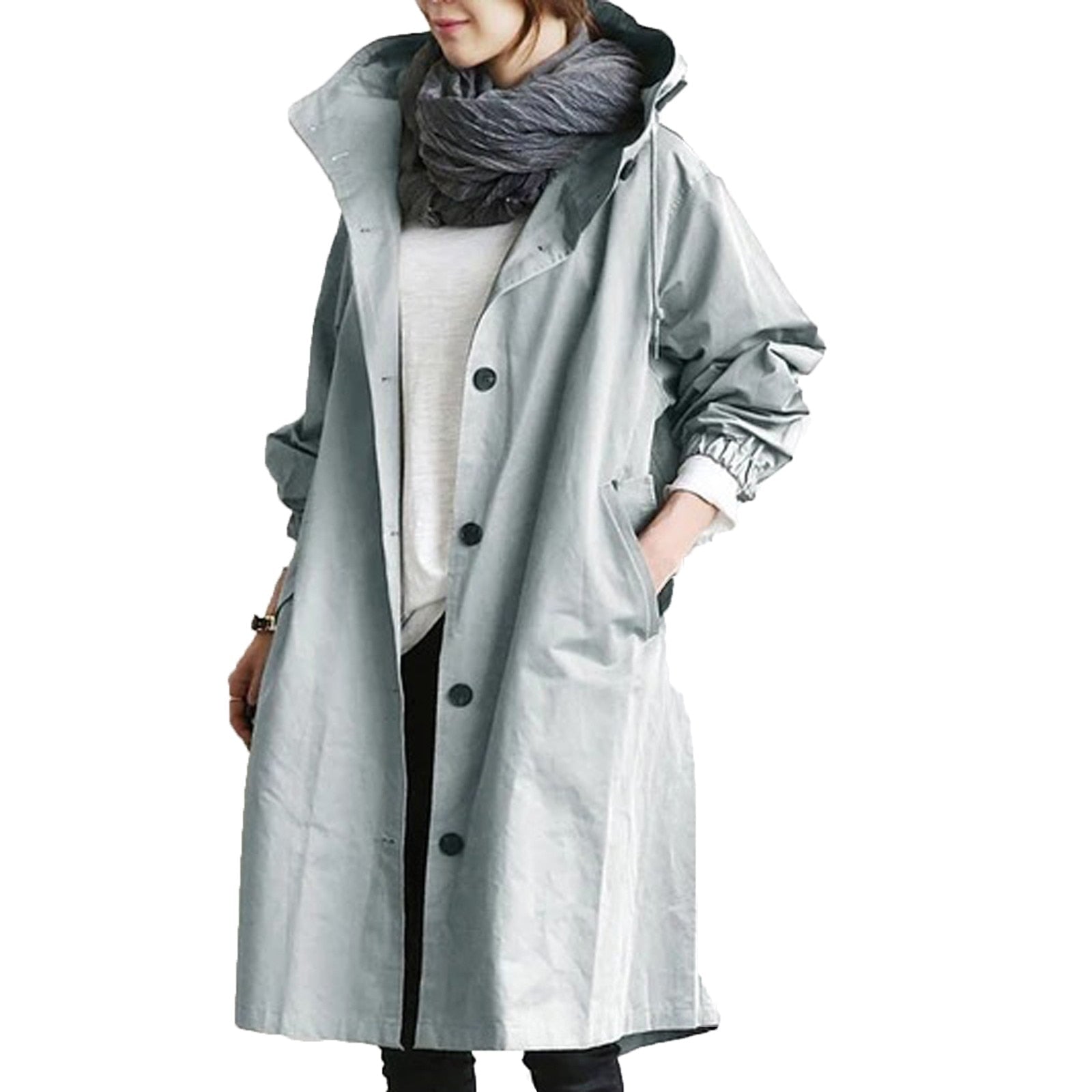 Women’s Hooded Longline Waterproof Coat