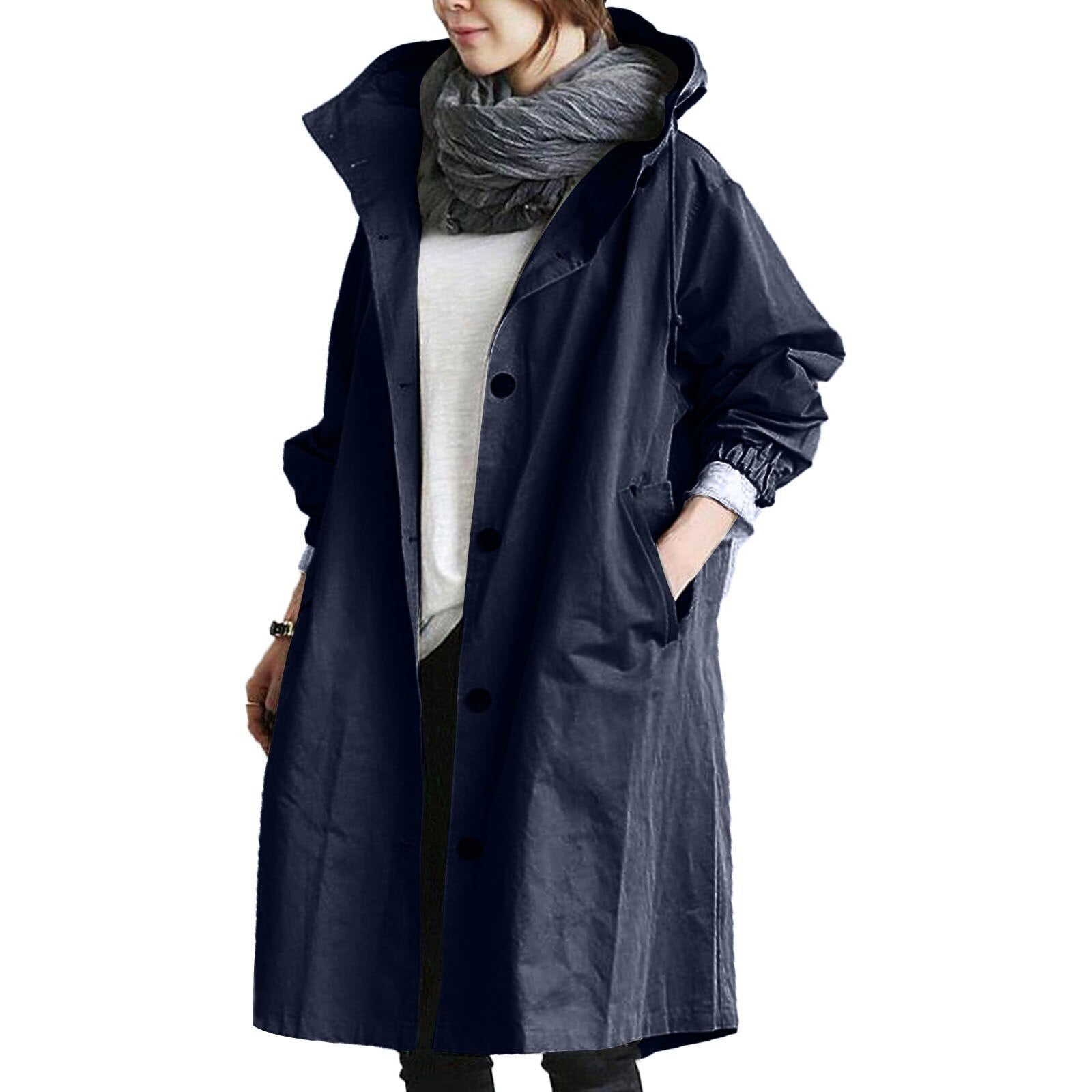 Women’s Hooded Longline Waterproof Coat