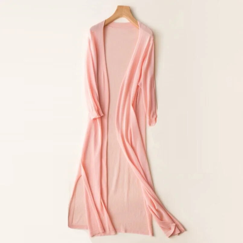 Women's Open-Front Longline Knit Cardigan