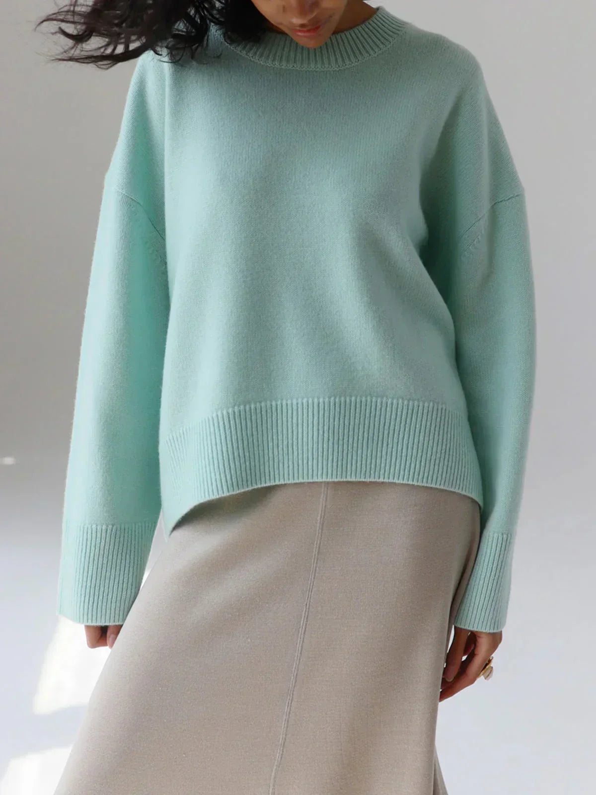 Women's Oversized Soft Knit Crew Neck Sweater