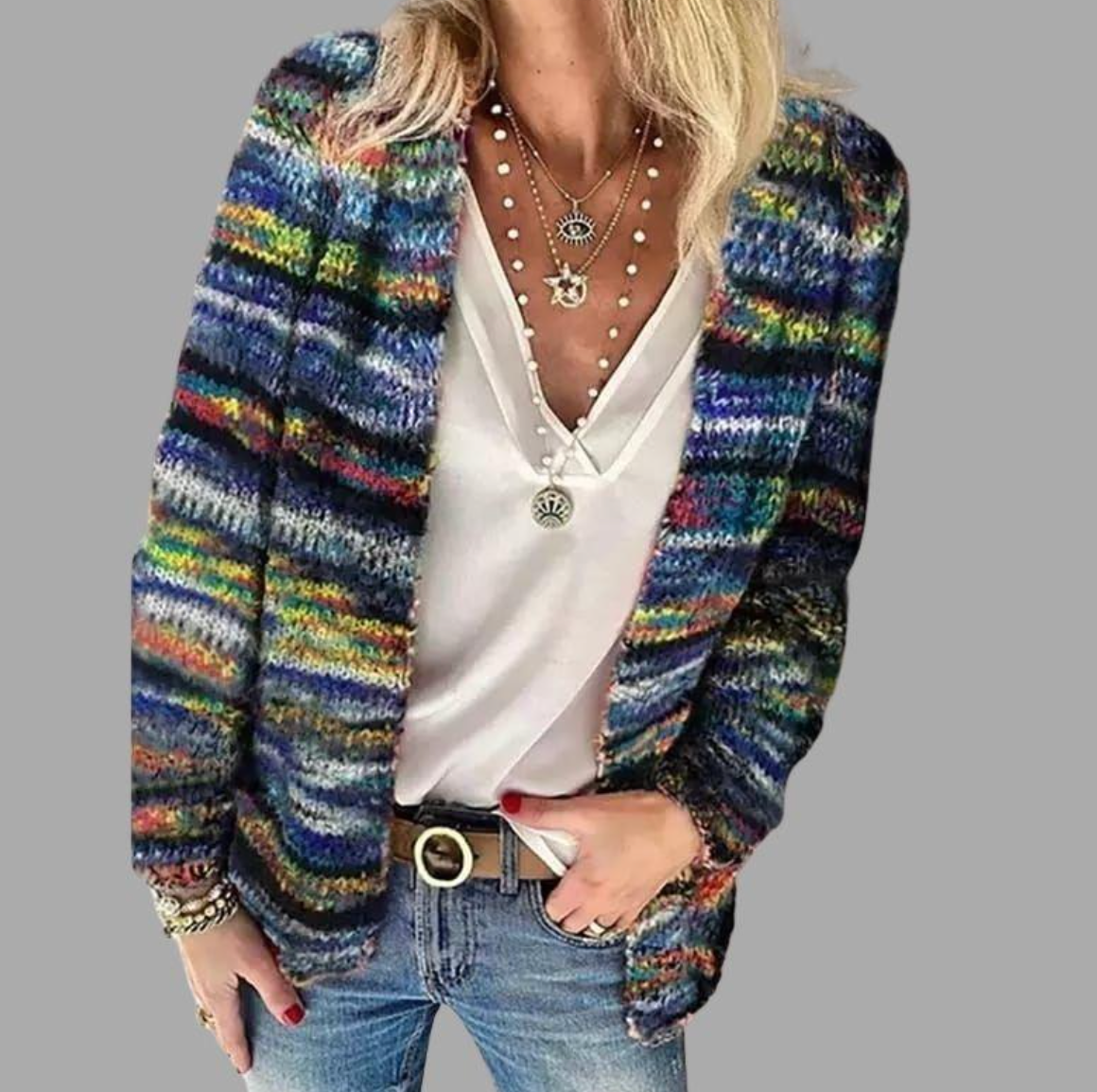 Cardigan boutonné en maille élégant pour femme