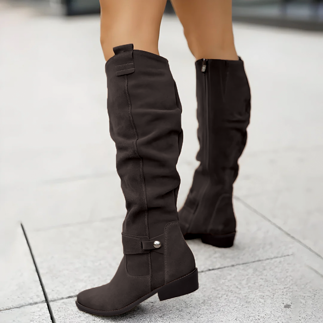 Sadie - Suede Knee Boots